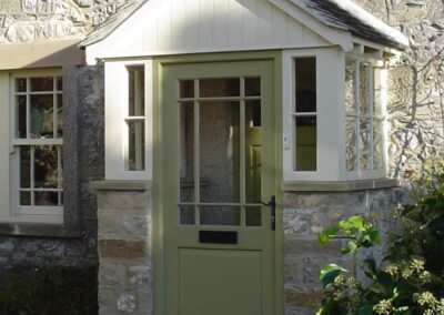 Timber New bespoke door marginal bars astragals stone cottage porch